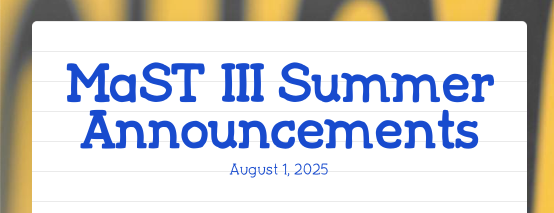 mast ii summer announcements