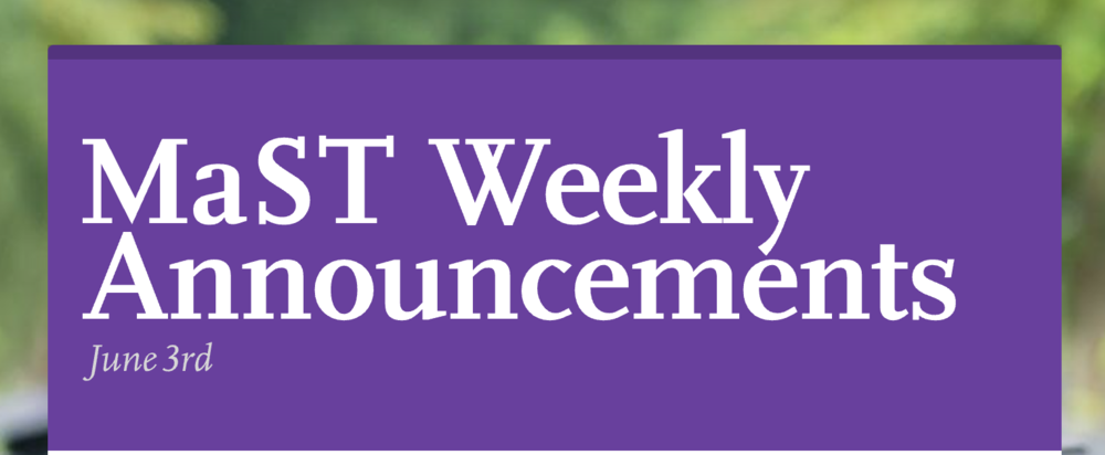 Announcements - June 3rd