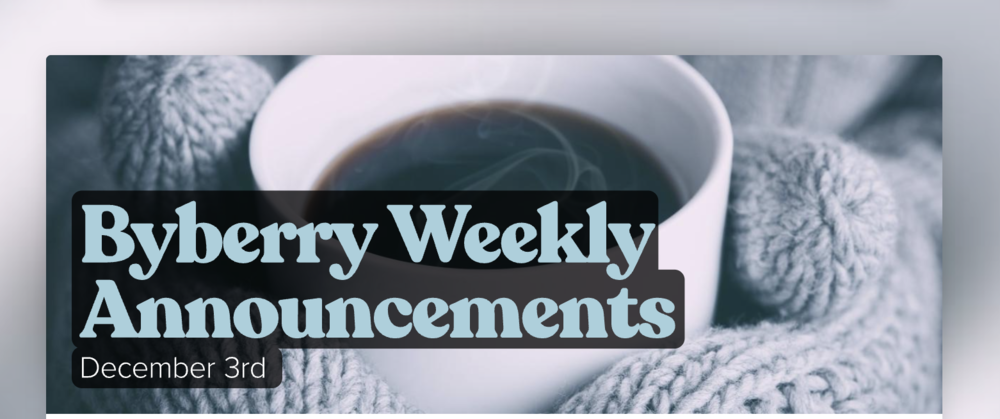 Announcements - December 3rd