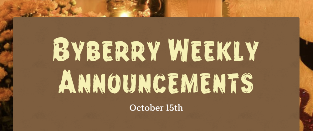 Announcements - October 15th