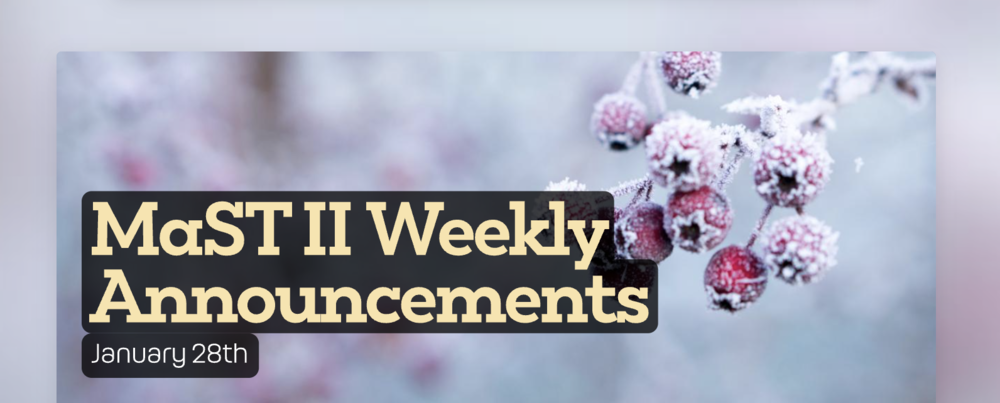 Announcements - January 28th