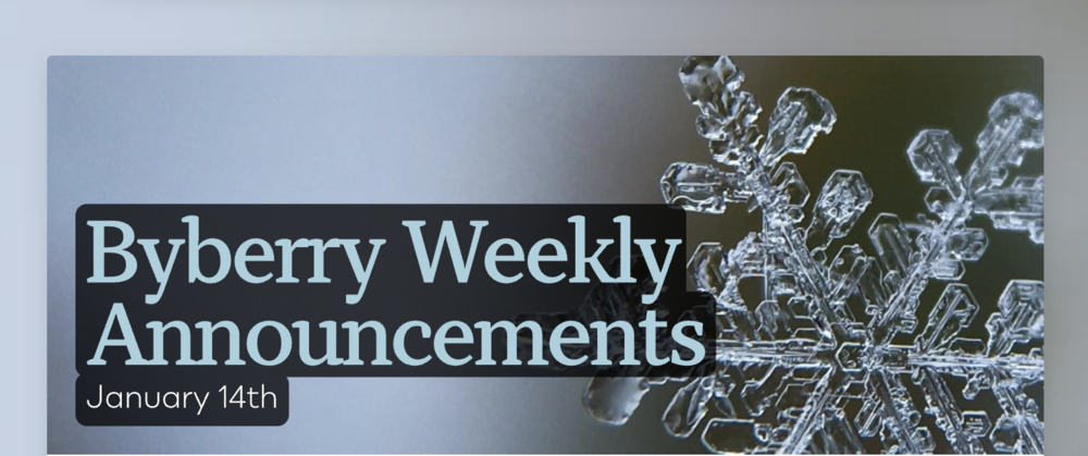 Announcements - January 14th