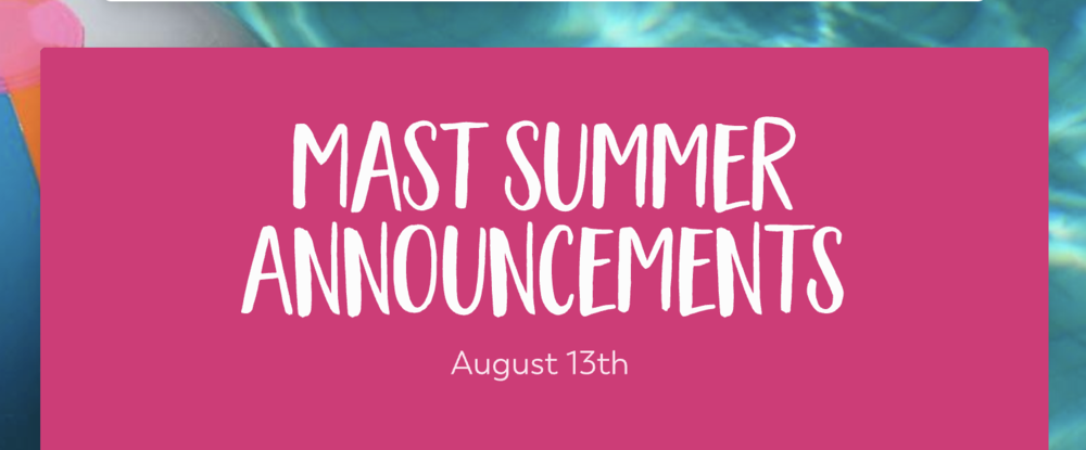 Announcements - August 13th
