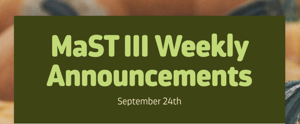 Announcements - September 24th