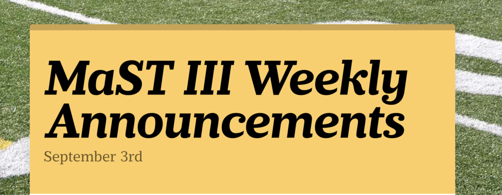 mast iii announcements