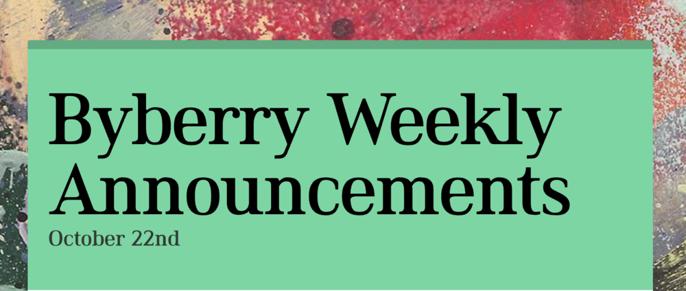 Announcements - October 22nd