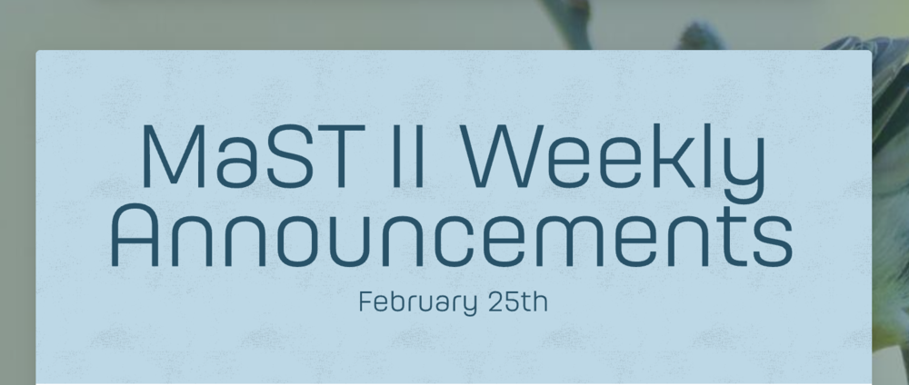 Announcements - February 25th
