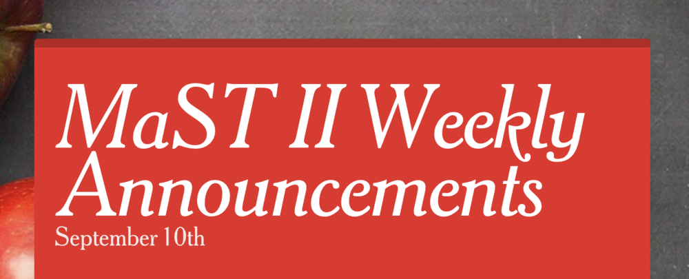 Weekly Announcements