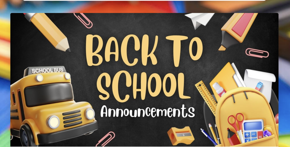 Announcements - August 25th