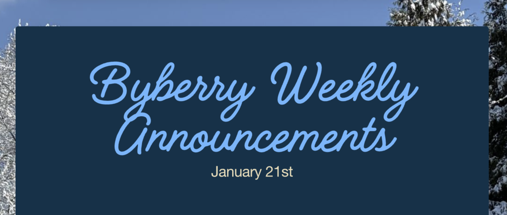Announcements - January 21st