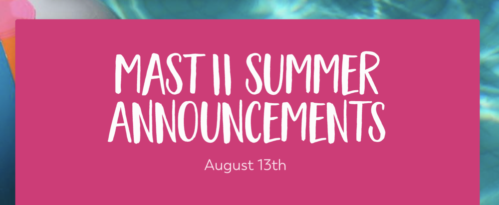 Announcements - August 13th