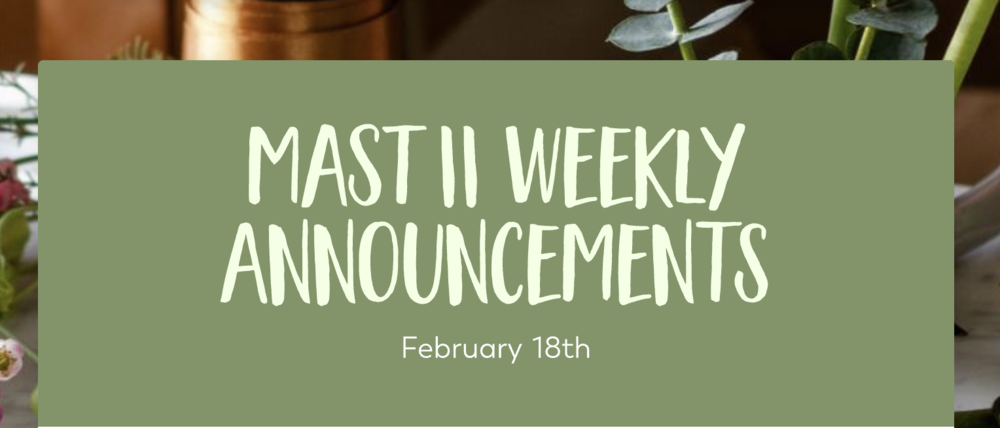 Announcements - February 18th