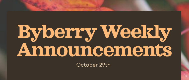 Announcements - October 29th