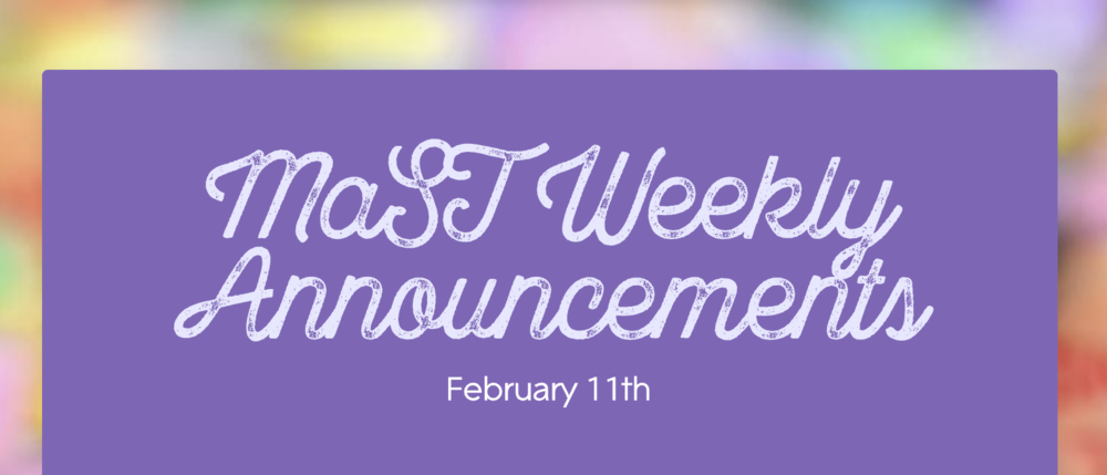 Announcements - February 11th
