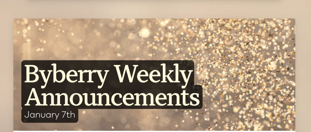 Announcements - January 7th