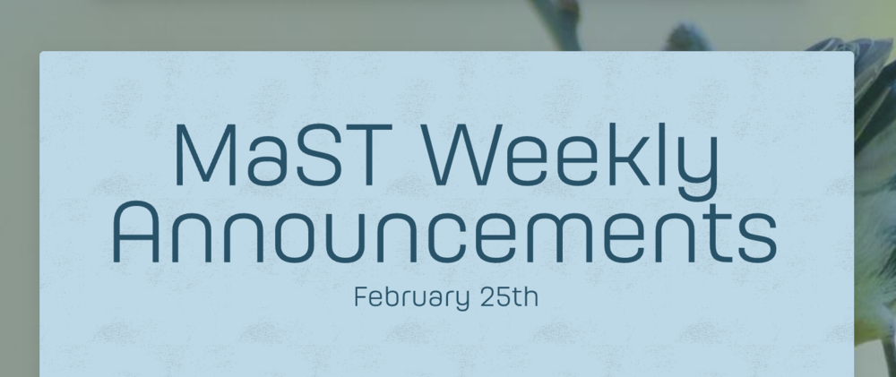 Announcements - February 25th