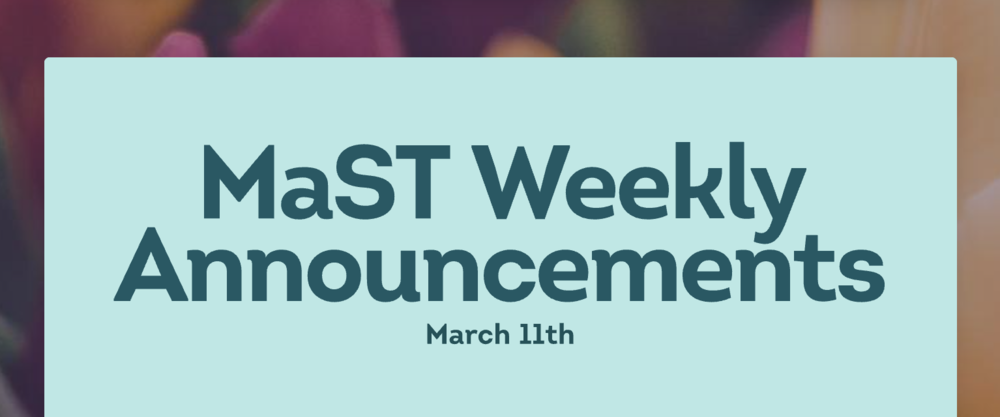 Announcements - March 11th