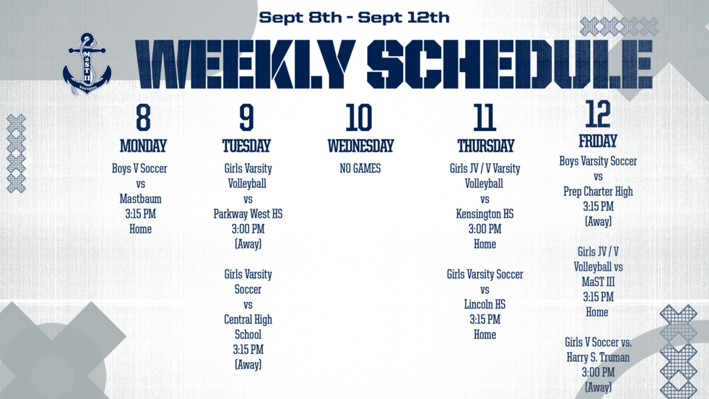 Weekly schedule