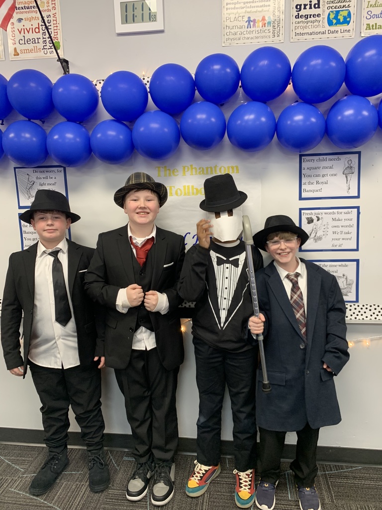 To celebrate finishing our novel study of The Phantom Tollbooth, our fifth graders threw their very own Royal Banquet—just like in the story! 👑📚 Students dressed up as the book’s unique characters, enjoyed the movie, and snacked on some clever wordplay treats. It was a day full of creativity, laughter, and fun!✨💙