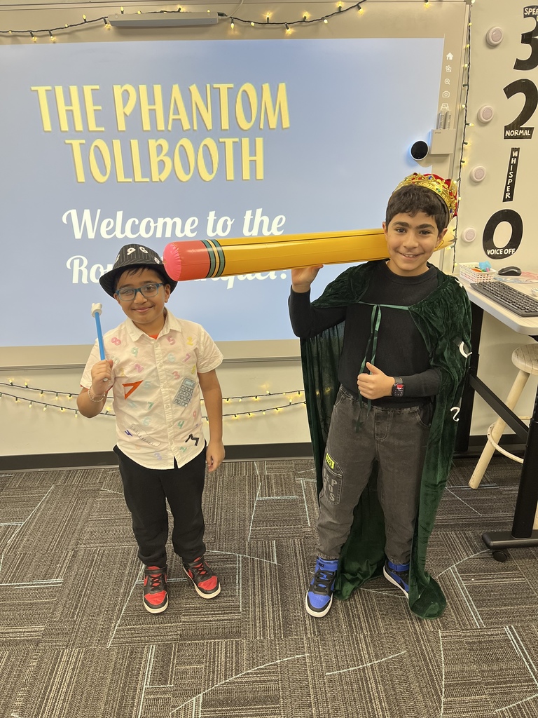 To celebrate finishing our novel study of The Phantom Tollbooth, our fifth graders threw their very own Royal Banquet—just like in the story! 👑📚 Students dressed up as the book’s unique characters, enjoyed the movie, and snacked on some clever wordplay treats. It was a day full of creativity, laughter, and fun!✨💙