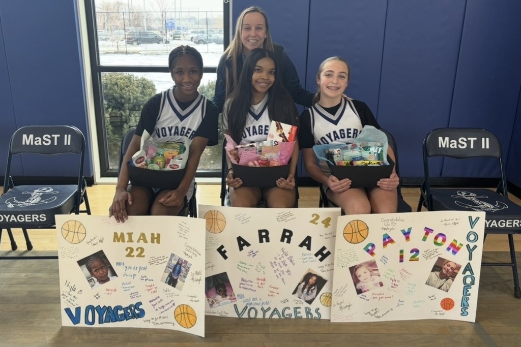 8th grade celebration for the Varsity Middle School girls basketball team! Great day for a win ladies! Congratulations 🏀