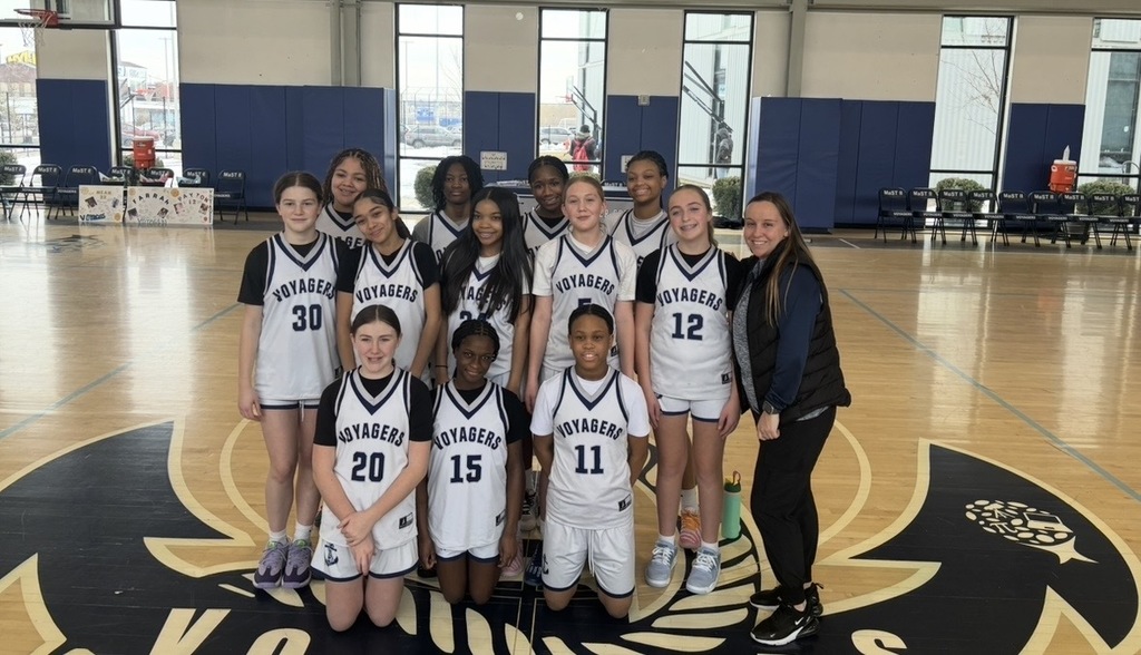 8th grade celebration for the Varsity Middle School girls basketball team! Great day for a win ladies! Congratulations 🏀