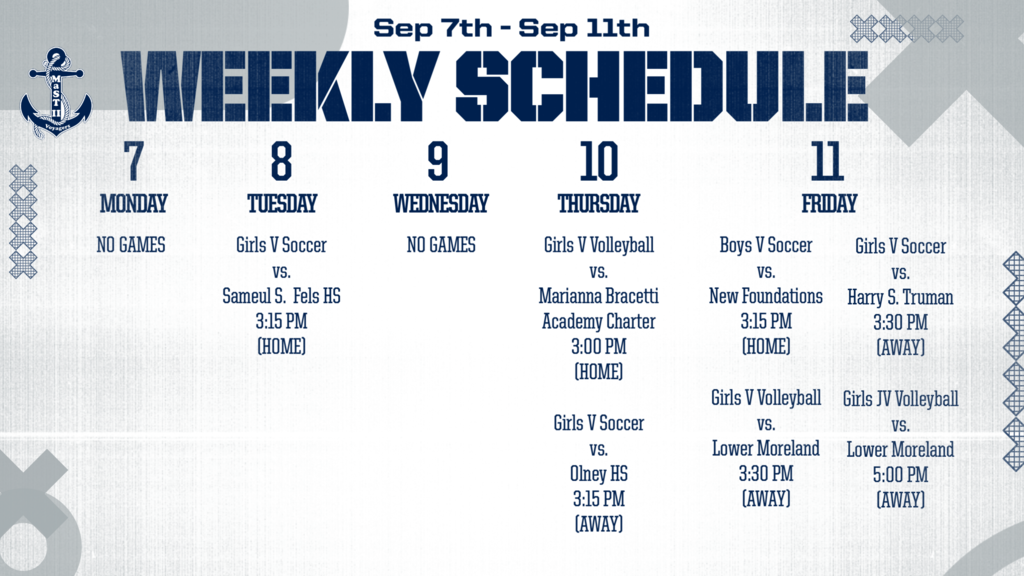 MaST II Weekly Sports Schedule