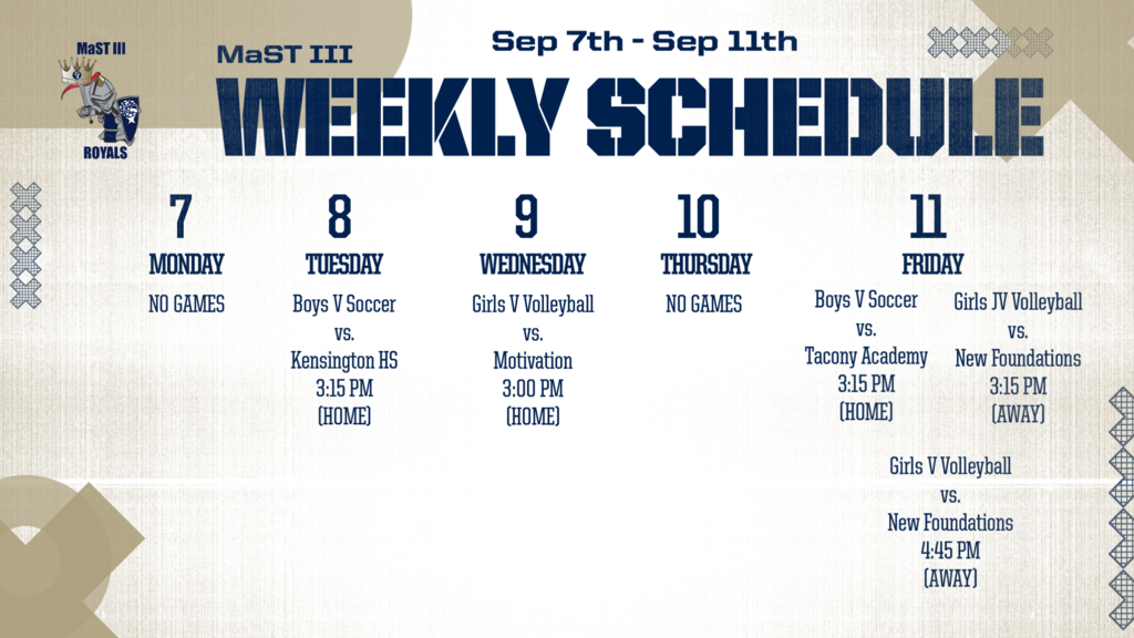 Weekly Sports Schedule