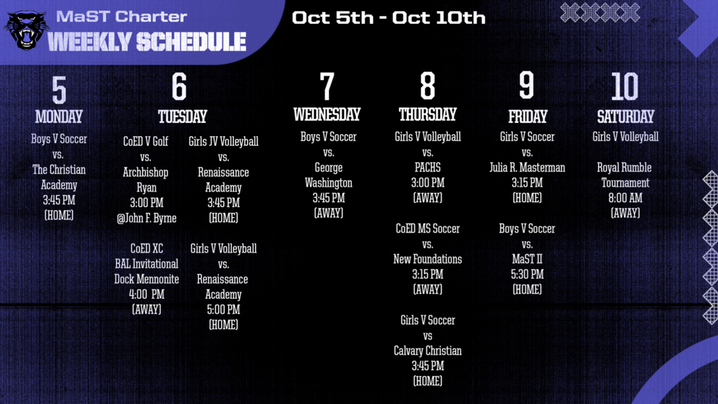 weekly sports schedule