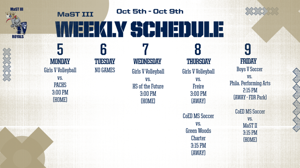 Weekly Sports Schedule