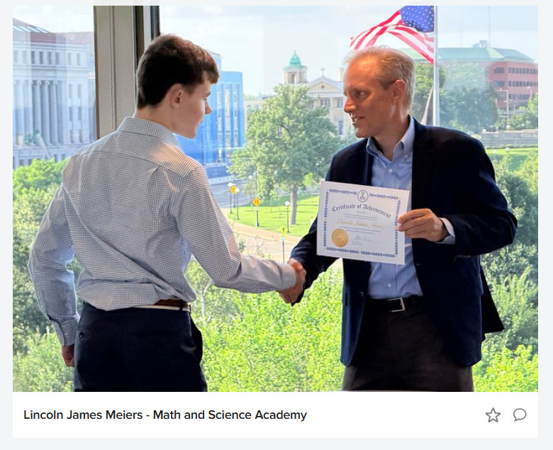 Lincoln Receiving Award