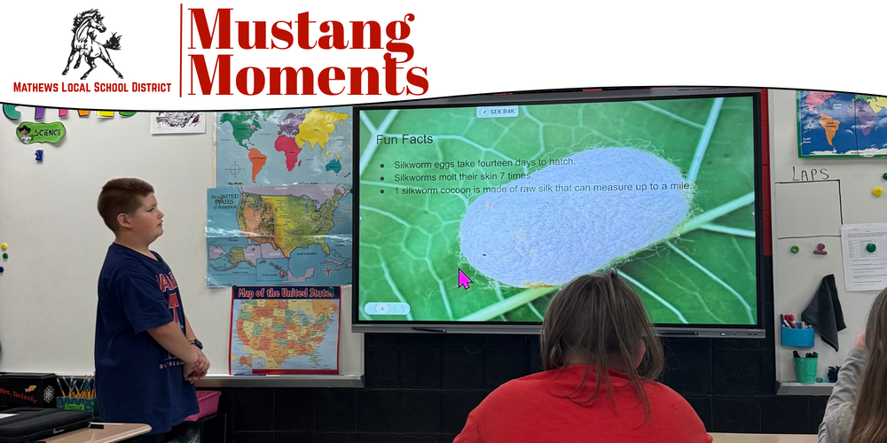 Elementary students presenting a slideshow about insect life cycles