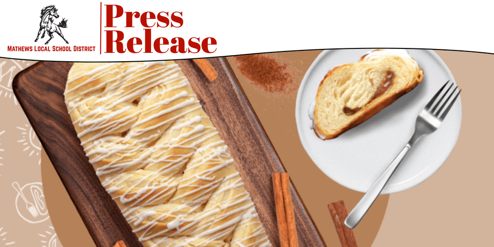 Mathews Elementary Fall Fundraiser featuring Butter Braids pastries and Joyful Traditions cake rolls.