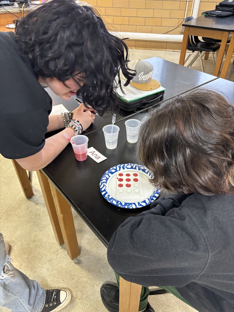 Students analyze simulated blood samples