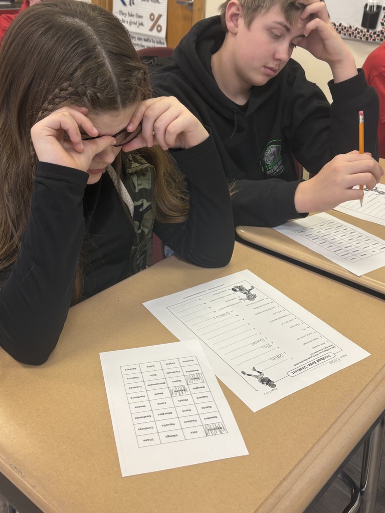 Students creating football histograms