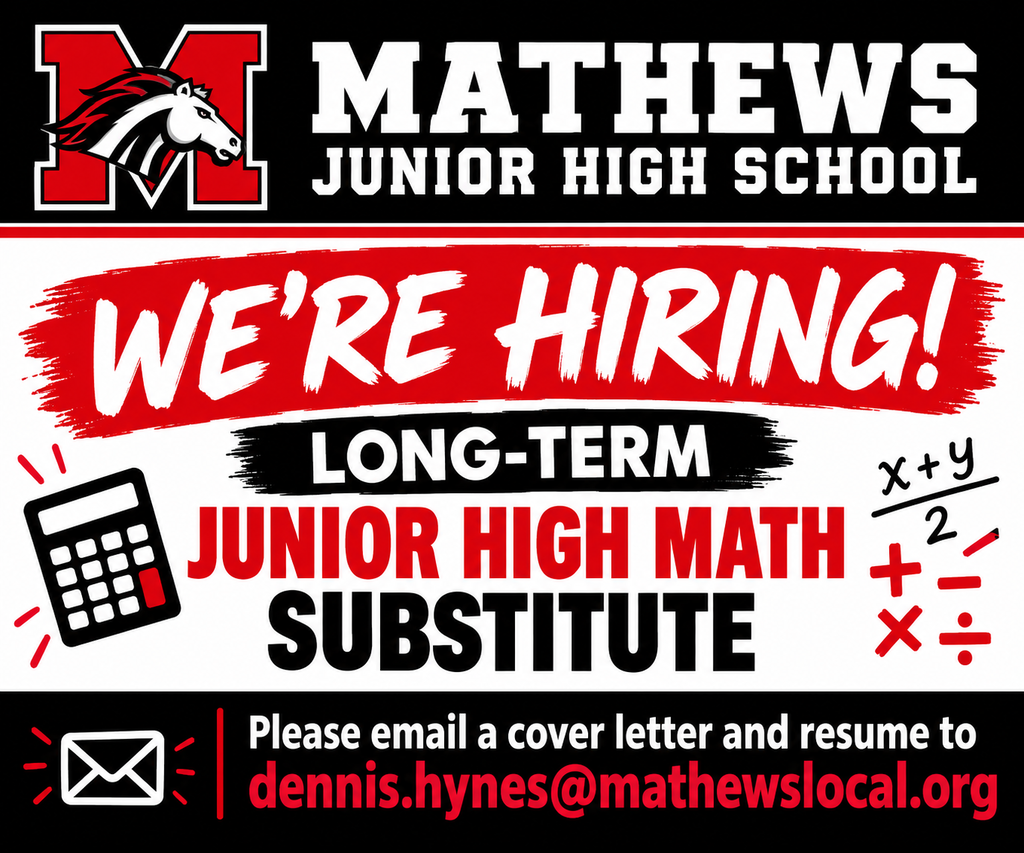 Job posting for a long-term Junior High Math Sub