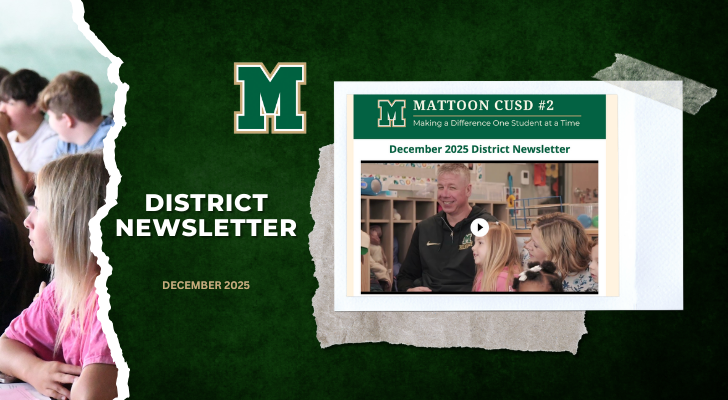 District Newsletter | December 2025 | District branded graphic featuring a snippet of the newsletter as well as pictures of students. 