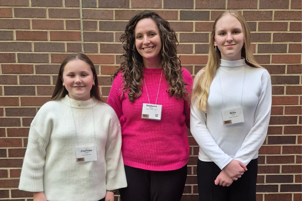 MMS all state chorus students (2) with their teacher