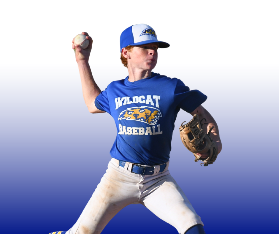 Photo of a mms student on the baseball team pitching