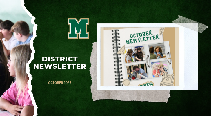 District Newsletter | October 2026 | Preview of October newsletter featuring notebook pictures of students and logo