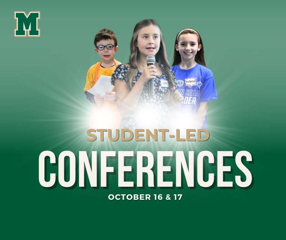 branded mcusd2 graphic with a photo of three students that reads "Student-led conferences October 16 & 17