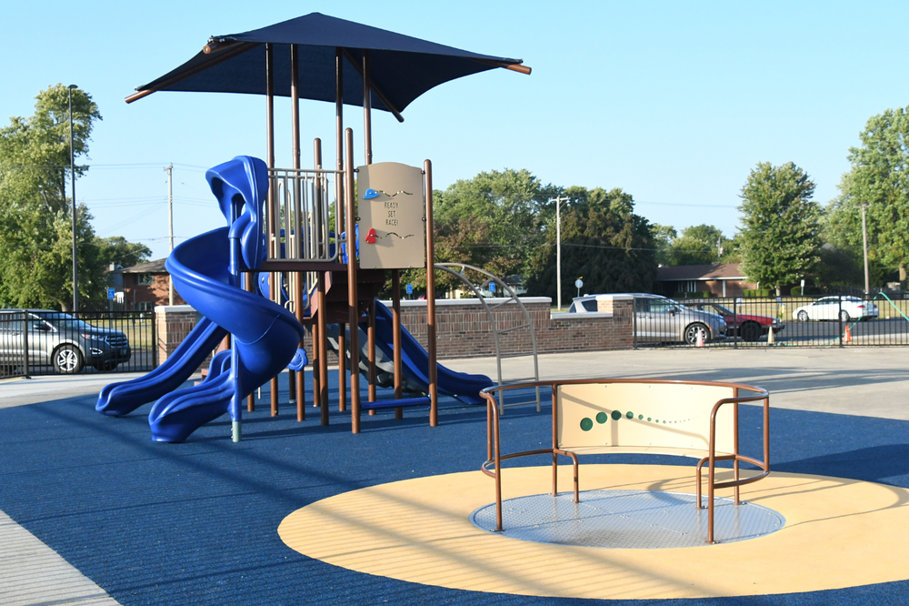 Photo of the updated Riddle Elementary Kindergarten playground
