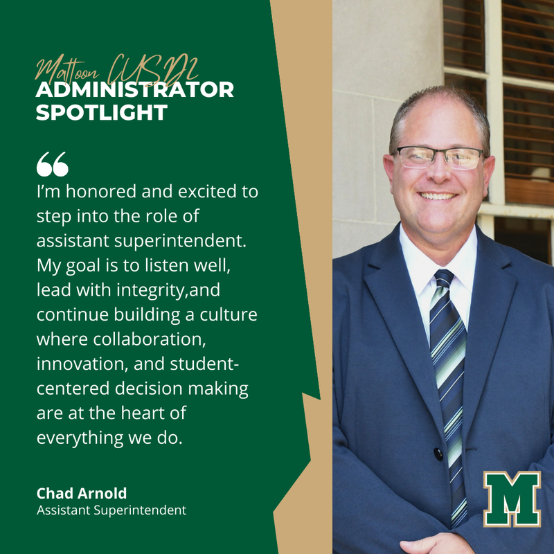 MCUSD2 branded graphic with a photo of the new assistant superintendent along with a quote