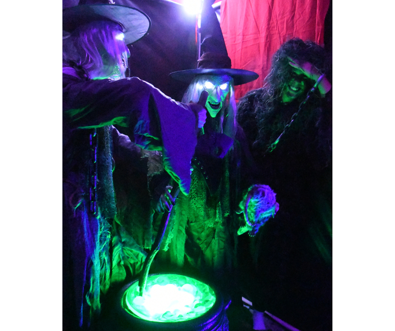 Photo of witch animatronics int he LIFT Tower of Terror Haunted House