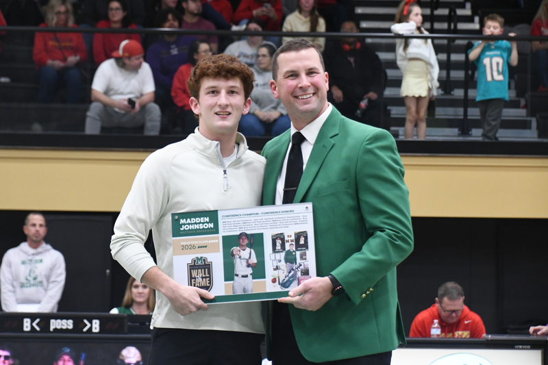 Trent Duckett with Madden Johnson presenting his Wall of Fame Plaque