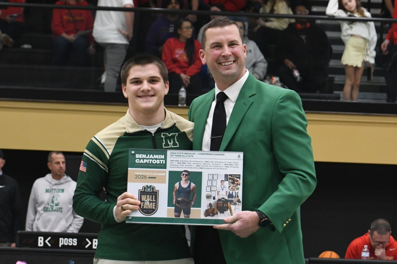 Trent Duckett with Benjamin Capitostti presenting his Wall of Fame Plaque