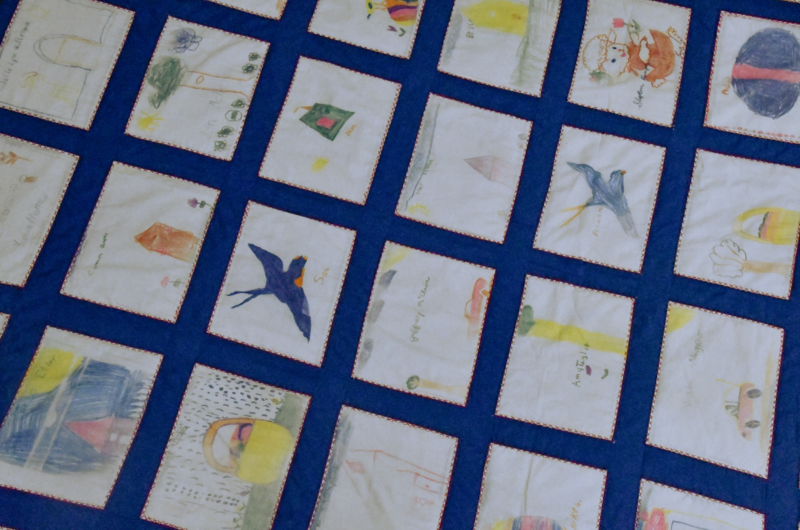 Close-up of Mrs. Edgar's Easter quilt. Close-up of Mrs. Edgar's Easter quilt.