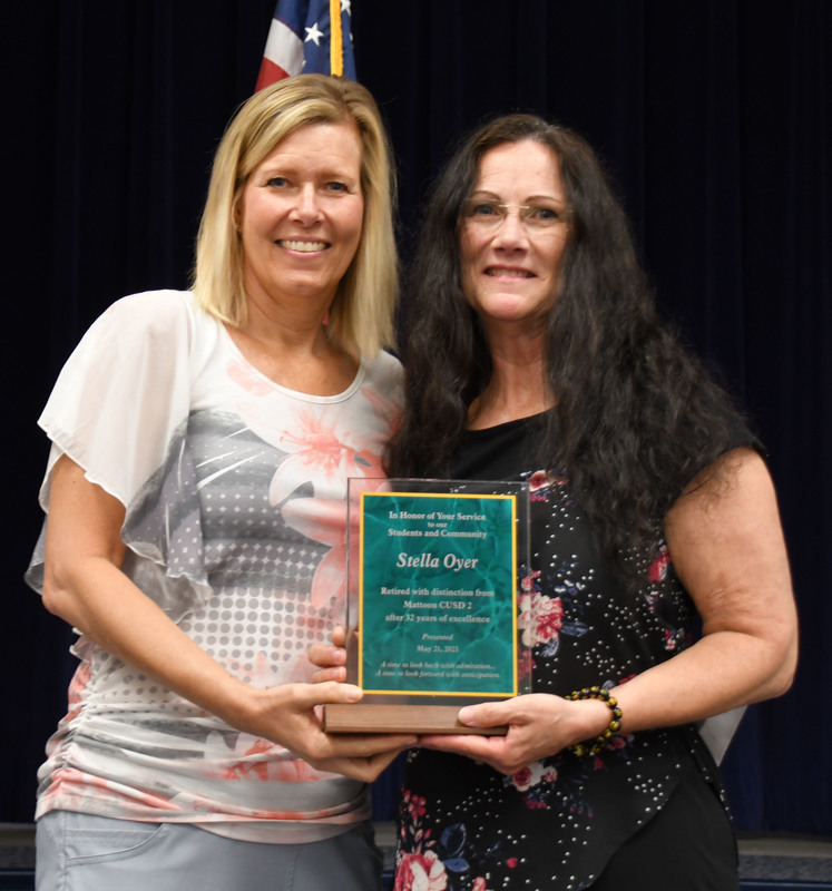 Retiree Stella Oyer right, and Board Member Ashli Overton Retiree Stella Oyer right, and Board Member Ashli Overton