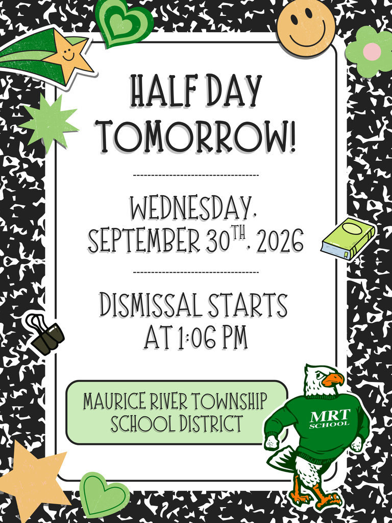 Wednesday, September 30th is a HALF DAY! ⏰ Dismissal begins at 1:06 PM.