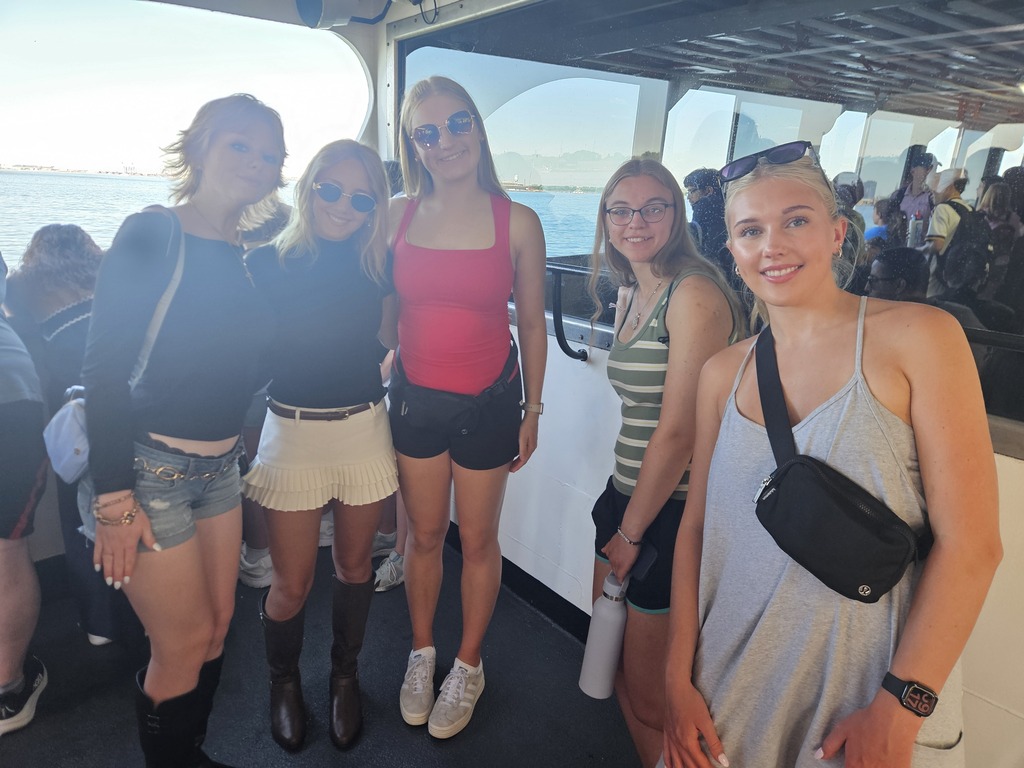 On the deck of the ferry